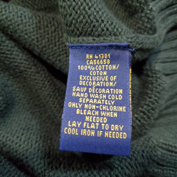 POLO Button Knit Green Sweater - Large - Picture 7 of 8